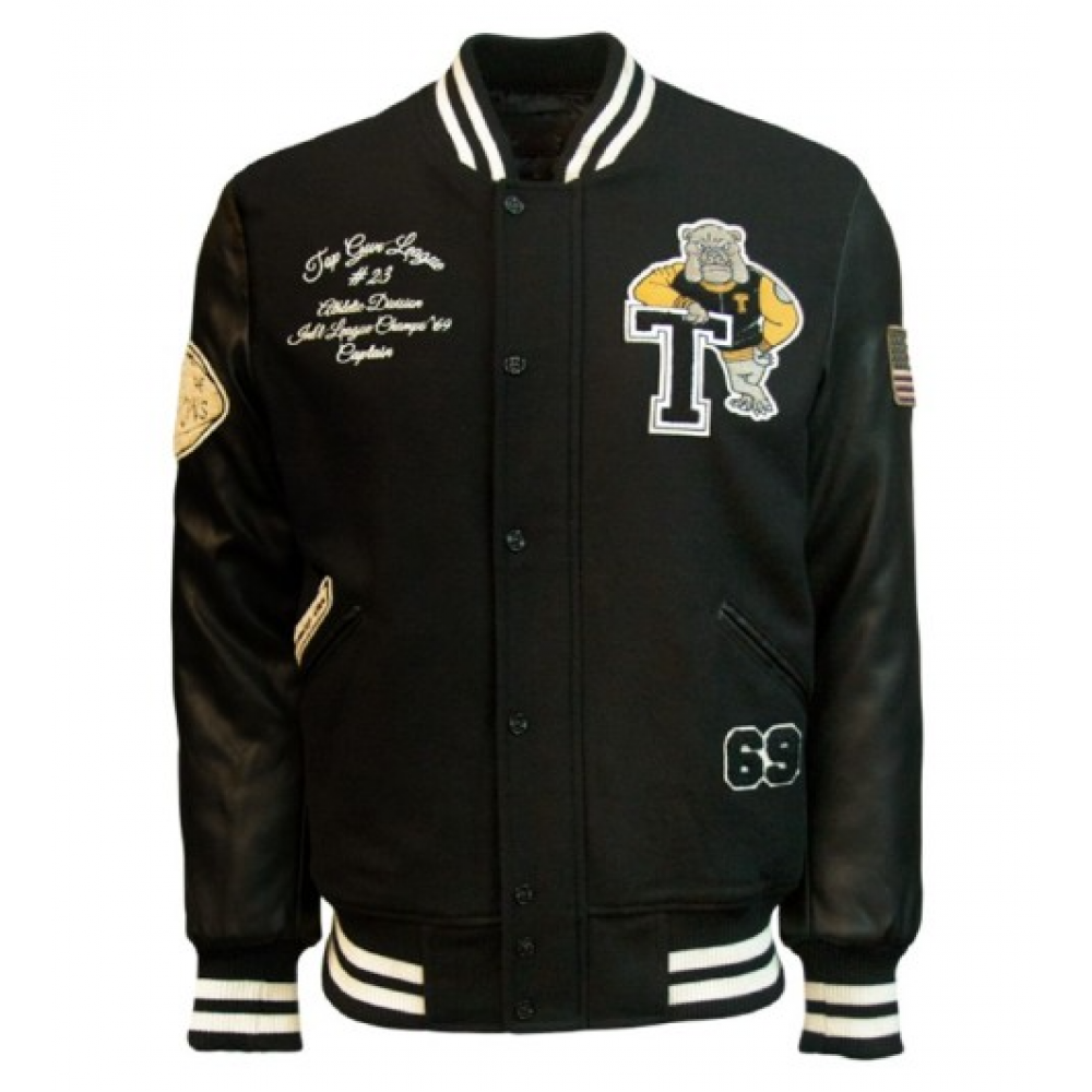 ジャケット・アウター Bulldog Top Gun Bulldog Varsity Wool Jacket – Premium Wool & Leather